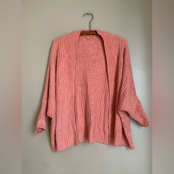 BAREFOOT DREAMS cozy chic ultra lite cardigan coral shrug spring s/m - Picture 1 of 8
